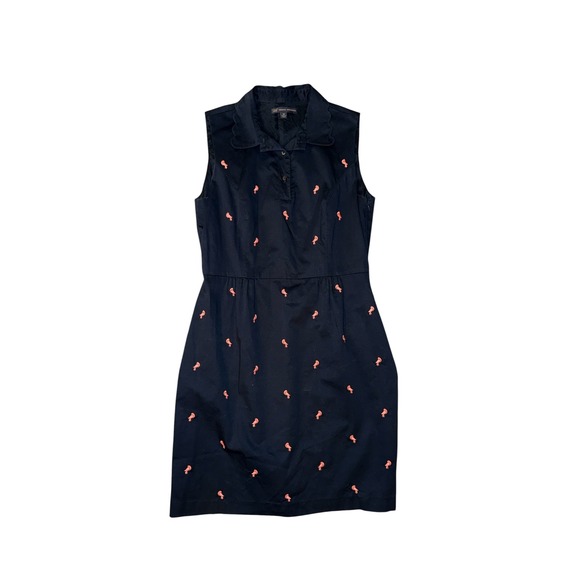 Brooks Brothers Dresses & Skirts - Brooks Brothers Dress Womens 10 Navy Blue Bird Embroidered Scallop Collar